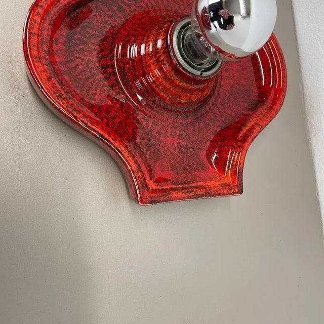 Red Ceramic Fat Lava Wall Lights from Hustadt Lights, Germany, 1970s, Set of 2 For Sale - Image 14 of 18