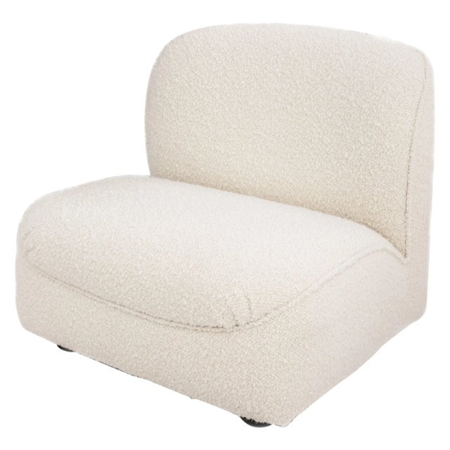 Modern Modular Lounge Chair in Beige Buclé, Italy, 1970s For Sale - Image 10 of 10