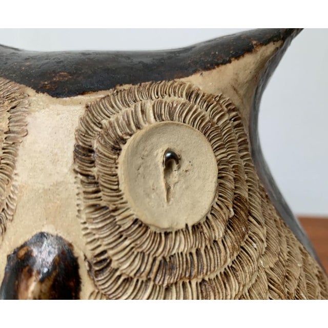 Large Studio Pottery Owl Sculpture, 1980s For Sale - Image 3 of 18