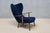 Pragh Armchair in Navy Pierre Frey Velvet from Madsen & Schübel, Denmark, 1950s For Sale - Image 15 of 15