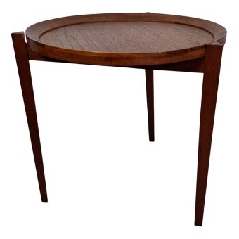 Mid-Century Modern Scandinavian Round Teak Coffee Table, 1960s For Sale