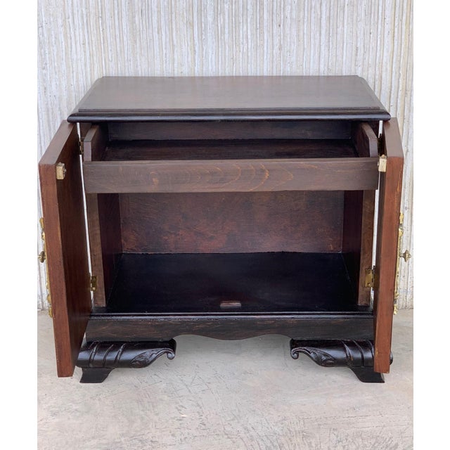 Pair of Early 20th Century Modern Front Nightstands with original Hardware For Sale - Image 6 of 18