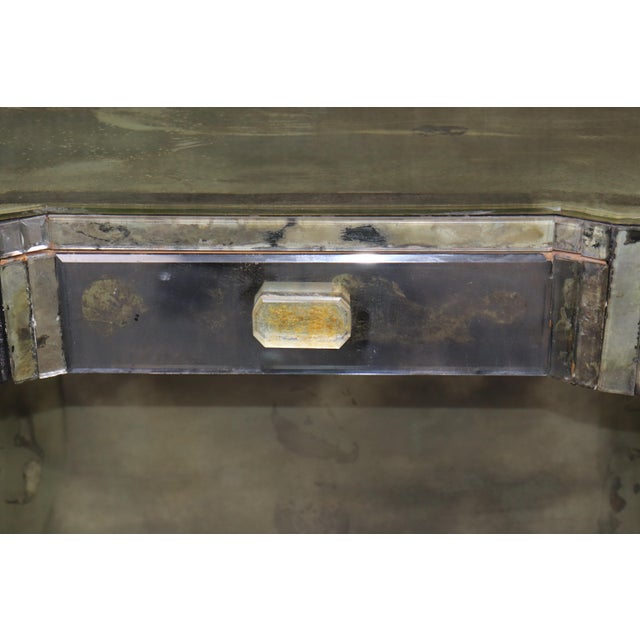 1950's Hollywood Regency Distressed Mirrored Serge Roche Attributed Vanity For Sale - Image 9 of 15