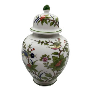 Vintage Andrea by Sadek Floral With Birds Lidded Ginger Jar For Sale