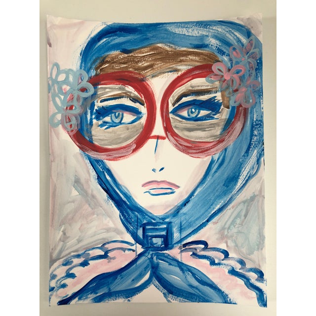 Anastasia George Blue Scarf Original Acrylic Face Painting
