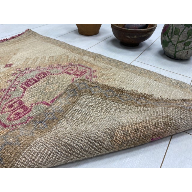 1950s Small Tribal Wool Carpet For Sale - Image 5 of 6