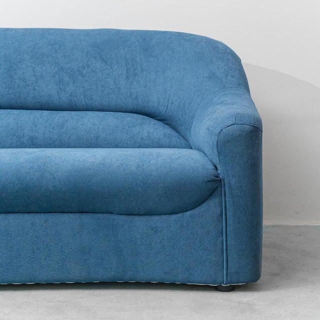 Modular Sofa in Blue Fabric, 1970s, Set of 4 For Sale - Image 9 of 14