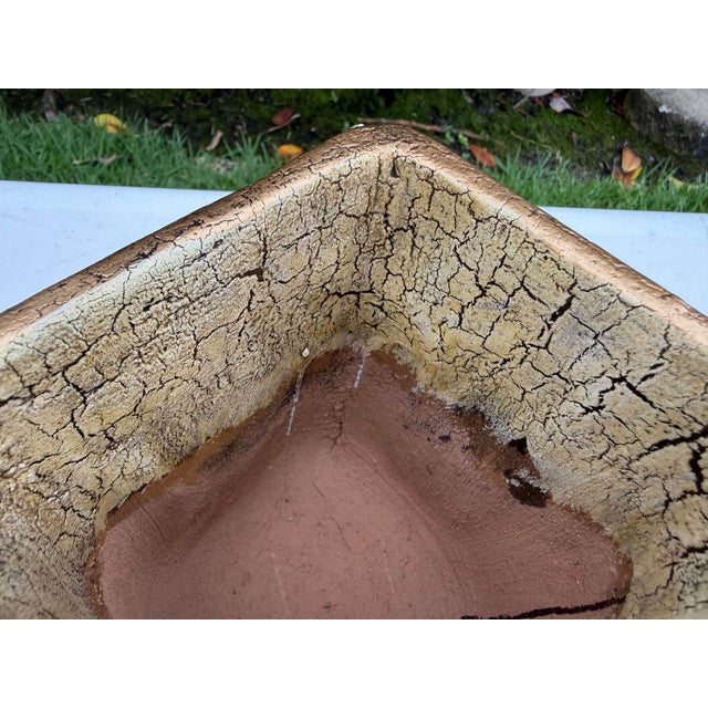 Vintage 10” Neoclassical Crackle Glaze Lion Head Covered Terracotta Urn For Sale - Image 11 of 11