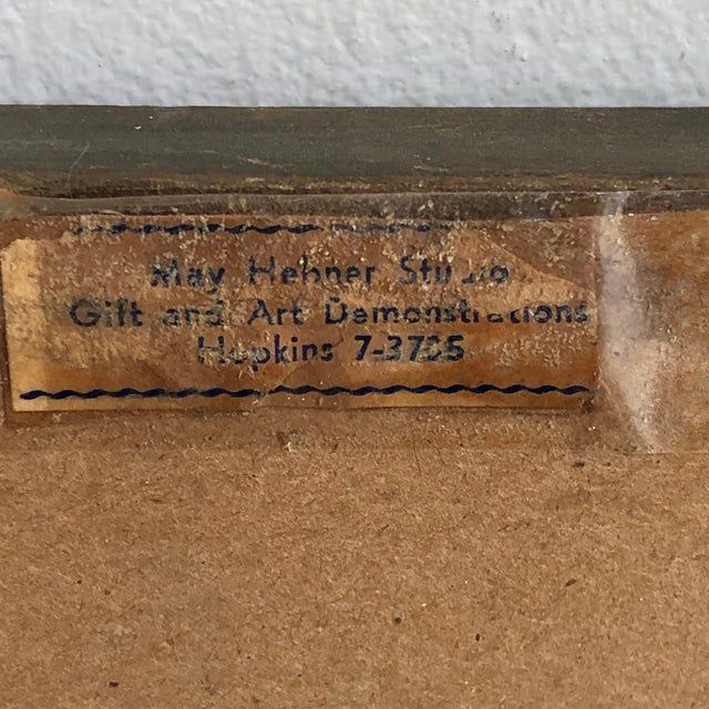 Mid-20th Century Winter Farmhouse Landscape, Oil on Board -- Framed For Sale - Image 11 of 12