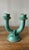 1940s C.A.S.Vietri Double Candle Holder in Turquoise Glaze-Italy For Sale In Houston - Image 6 of 6