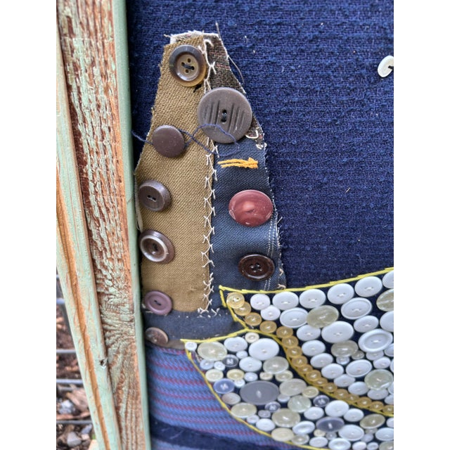 2000 - 2009 Swan Folk Art With Buttons by Maine Artist Mary Teeter For Sale - Image 5 of 10