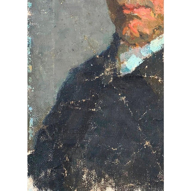 1960s Portrait Man Antique Oil Painting Original Soviet Art Ukrainian Artist Sokolovsky G. 47-34 1960s For Sale - Image 5 of 6