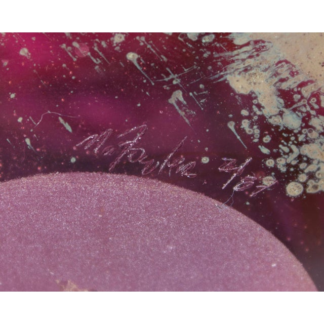 Glass Mark Fowler Signed 1987 Art Glass Vase For Sale - Image 7 of 8