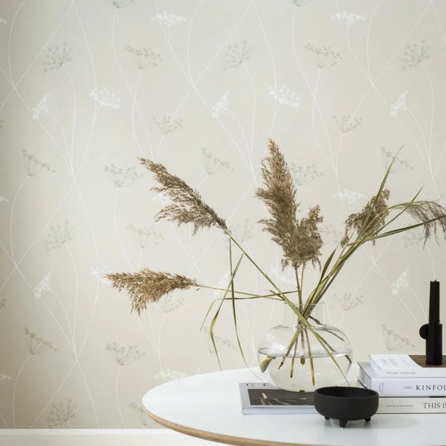 Mid-Century Modern Borastapeter Queen Anne Wallpaper in Stone For Sale - Image 3 of 3