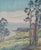 Exceptional 1930's oil painting depicting a serene coastline in Santa Barbara, CA complete with eucalyptus trees, sea...