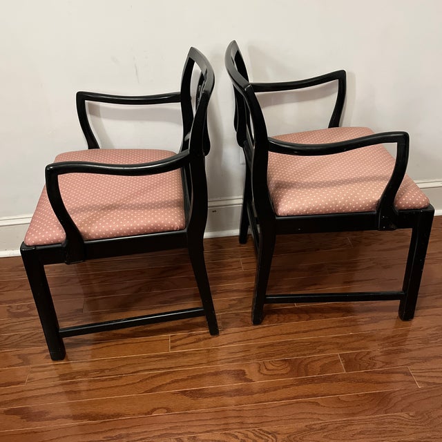MCM Pair of accent arm chairs made by Blowing Rock of North Carolina. These chairs make a stunning statement to a modern...