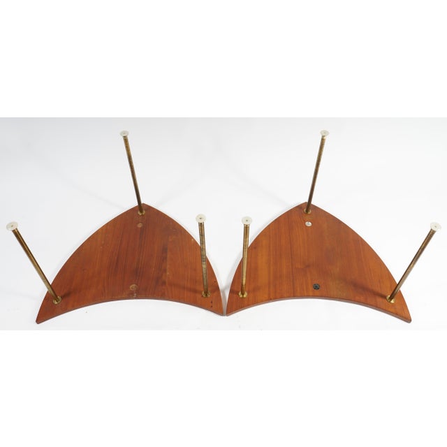 John Stuart Vintage Peter Hvidt Teak Pinwheel Side Tables for John Stuart 2 Each For Sale - Image 4 of 8