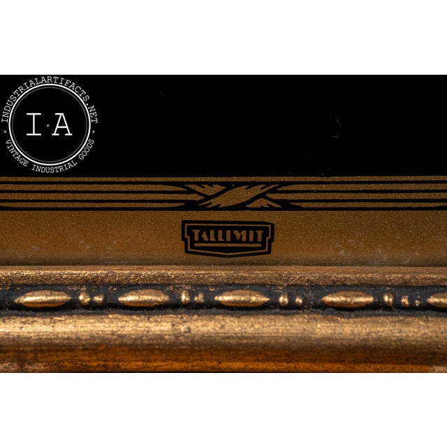 1920s Antique Reverse-Painted "Tallimit" Brass-Tone "Optometrists" Sign For Sale - Image 5 of 9