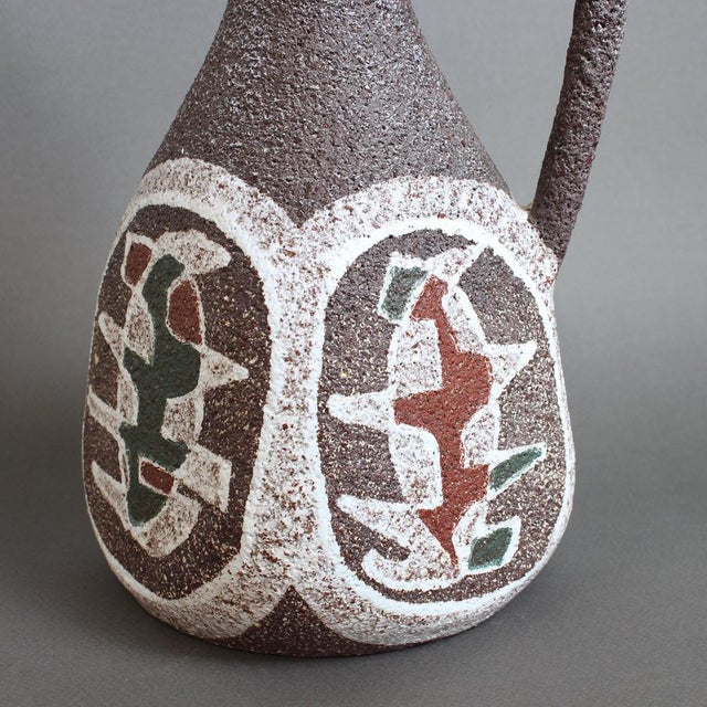 Gray Vintage French Ceramic Pitcher by Accolay, 1960s For Sale - Image 8 of 15