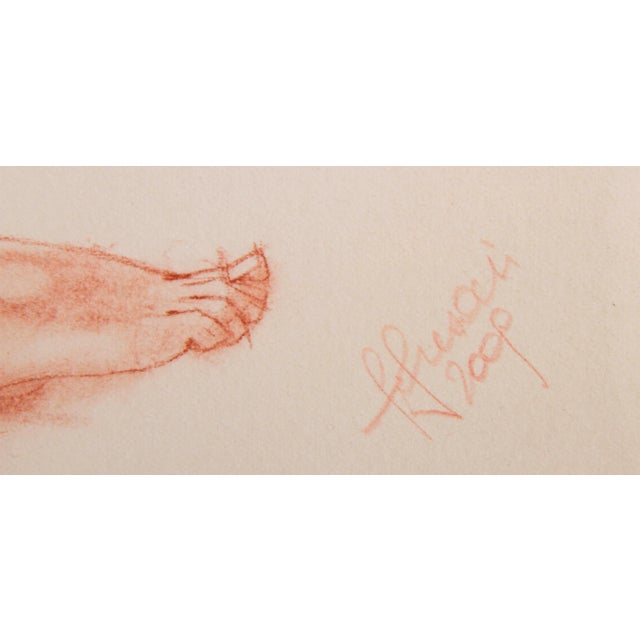 Artist: Franco Fusari, Italian Title: Anna I Year: 2009 Medium: Conte Pastel on Paper, signed Size: 8.3 in. x 19.7 in....