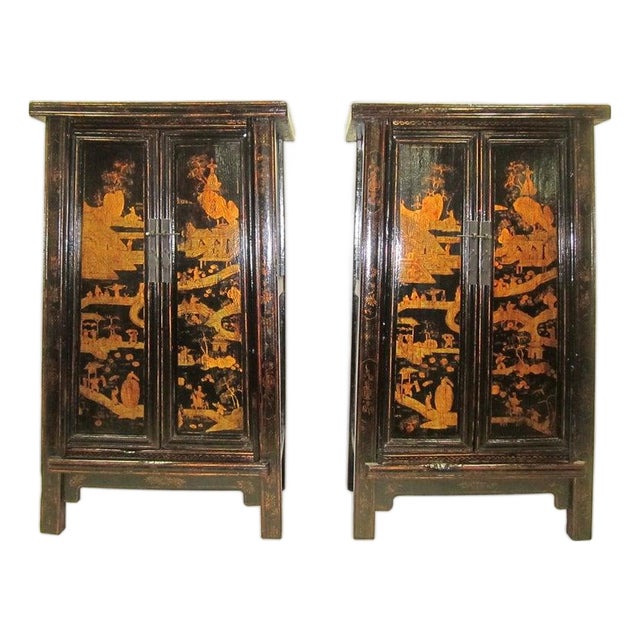 Paired 19th Century Chinese Wedding Cabinets For Sale