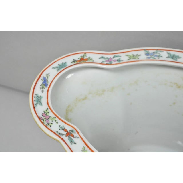 Ceramic Vintage Chinese Export Porcelain Bird Painted Cachepot Flower Pot Vase For Sale - Image 7 of 16