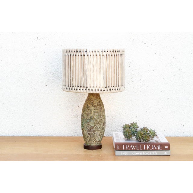 This exceptional table lamp is crafted from an authentic antique bronze vessel, featuring an expansive 360-degree...