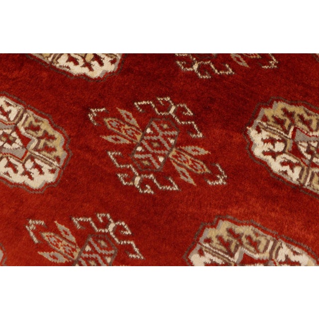 1990s Rustic Bokhara Rust/Gray Hand Knotted Wool Rug For Sale - Image 5 of 9