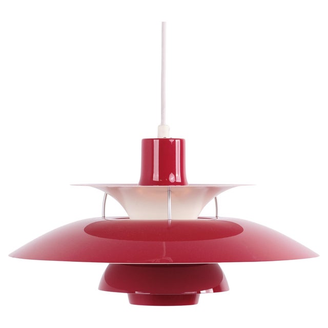Model PH 5 Pendant in Red Lacquered Metal by Poul Henningsen for Louis Poulsen For Sale - Image 10 of 10