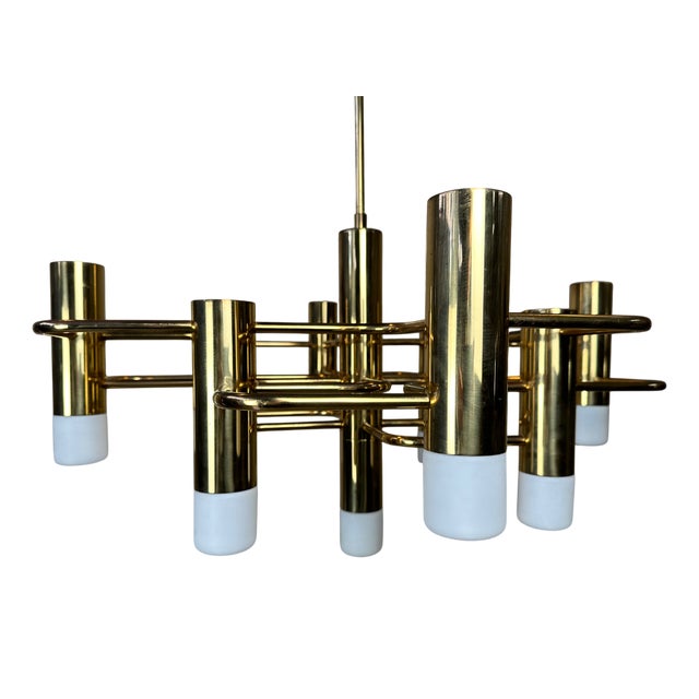Vintage Boulanger Chandelier by Gaetano Sciolari for Boulanger, 1970s For Sale
