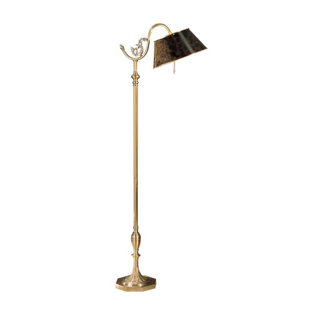 Antiqued solid brass tole shade-solid brass 63h Shade Dimensions: top(9) bottom(14) side(6.5)