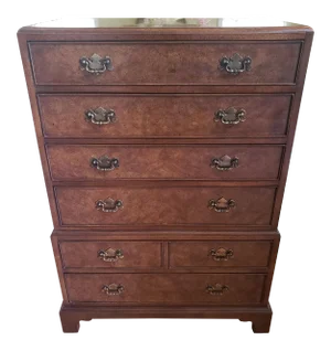 National Mount Airy Walnut Burl Chest of Drawers
