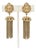 Vintage Signed Schiaparelli Gold Plated Tassel Dangle Clip on Earrings, Pair Of For Sale