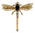 Vintage Articulated 14k Gold Dragonfly Brooch With Sapphire & Diamonds For Sale