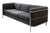 1980s Pair of 1980s Jack Cartwright Corbusier Lc2 Style Black Fabric & Chrome Sofas For Sale - Image 5 of 10