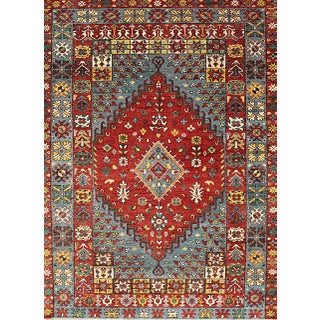 8x10 Red Medallion Traditional Hand Knotted Wool Carpet Rug For Sale