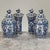 Beaux-Arts 19th Century Boch Hand-Painted Blue & White Delft Garniture Set For Sale - Image 3 of 18