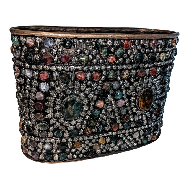 90's Bejeweled Oval Bucket/Wine Chiller For Sale