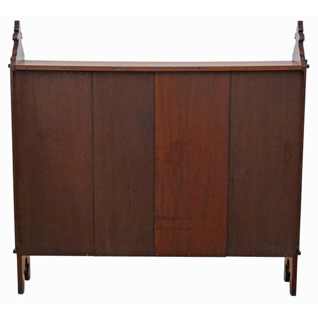 Brown Antique Victorian Gothic Arts & Crafts Adjustable Bookcase, 19th Century For Sale - Image 8 of 9