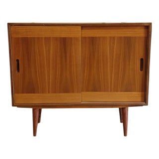 Vintage Danish Teak Sideboard with Sliding Doors, 1950s For Sale
