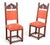 Late 19th Century Carved Walnut Baroque High-Back Chairs With Painted Heraldic Crests — A Pair For Sale In Los Angeles - Image 6 of 7