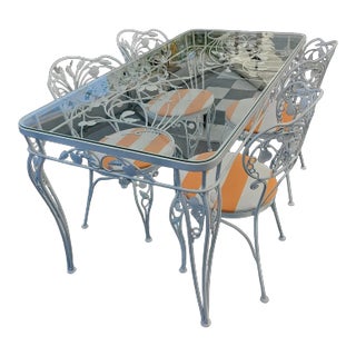 1960s Salterini Style Garden Dining Table & 4 Chairs For Sale