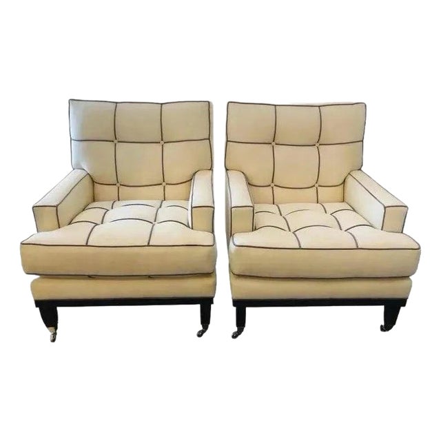 Upholstered Accent Chairs by Owners Select North Carolina - A Pair For Sale