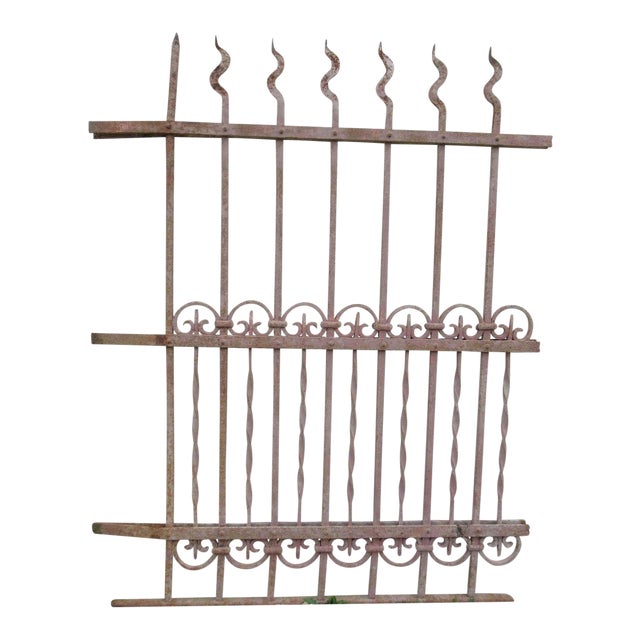 Antique Victorian Iron Gate Window Garden Fence Architectural Salvage Door #306 For Sale