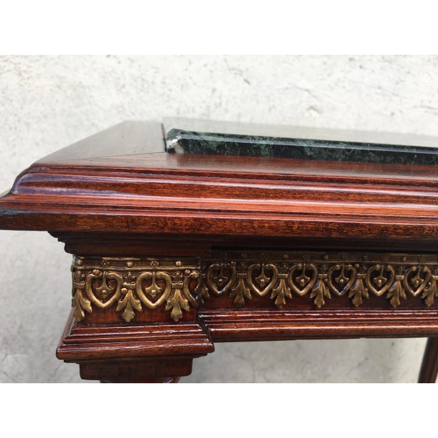 Louis XVI Style Marble, Brass & Wood Coffee Table, 1980s For Sale - Image 15 of 18