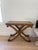Neoclassical Kreiss Neoclassical Leather-Top Console Table With X-Base & Brass Stretchers For Sale - Image 3 of 7