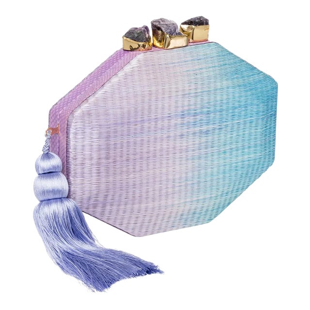 Sofia Lavender / Cerulean Octagon Clutch For Sale