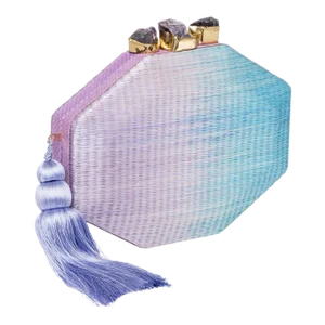 Sofia Lavender / Cerulean Octagon Clutch