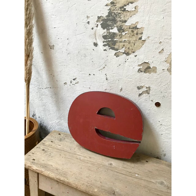 Industrial Vintage Industrial Metal Letter E For Sale - Image 3 of 6