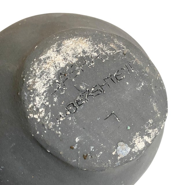 1980s Signed Wabi Sabi Ceramic Bulb Vase For Sale In New York - Image 6 of 6